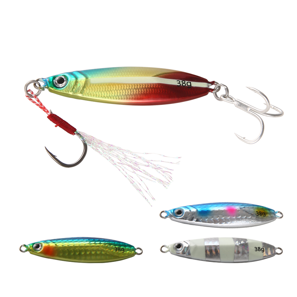 20g/30g/40g Japanese metal jigging lure Artificial Hard Bait saltwater fishing lure slow pitch casting luminous jig with treble