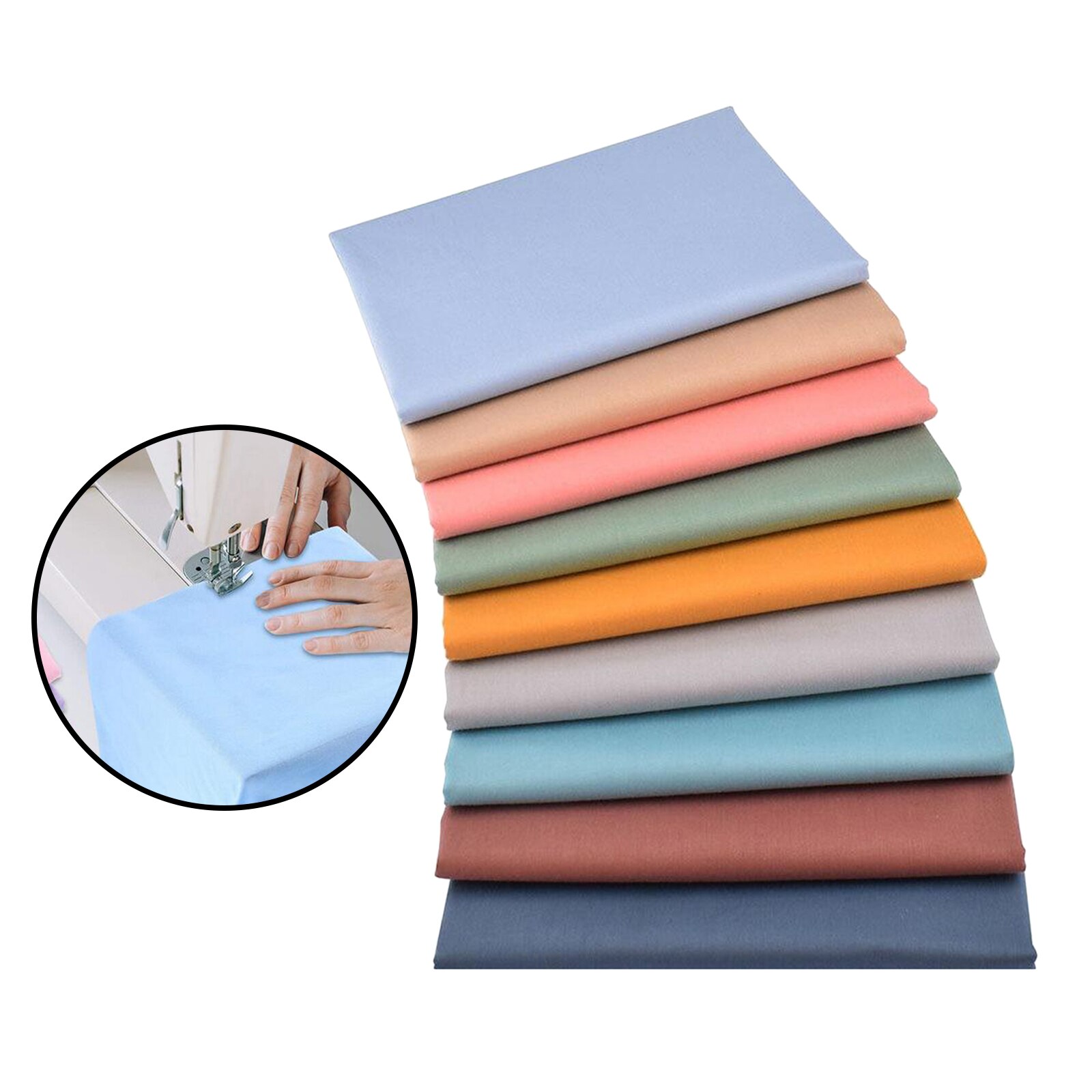 9x Plain Coloured Cotton Fabric Solid Dress Craft Quilting Costume DIY Patchwork