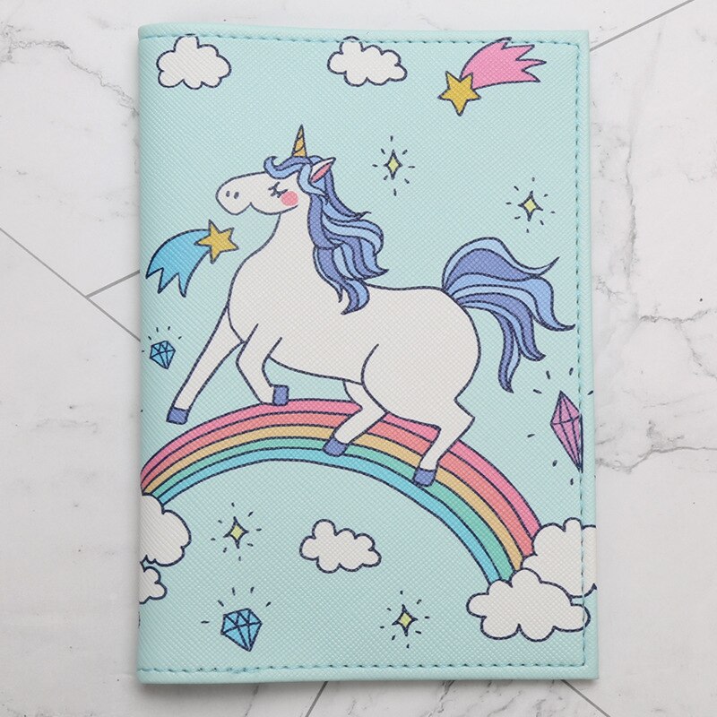 1pc Unicorn PU Leather Travel Passport Cover Cards Case Women Men Travel Credit Card Holder Travel ID&Document Passport Holder: Unicorn11