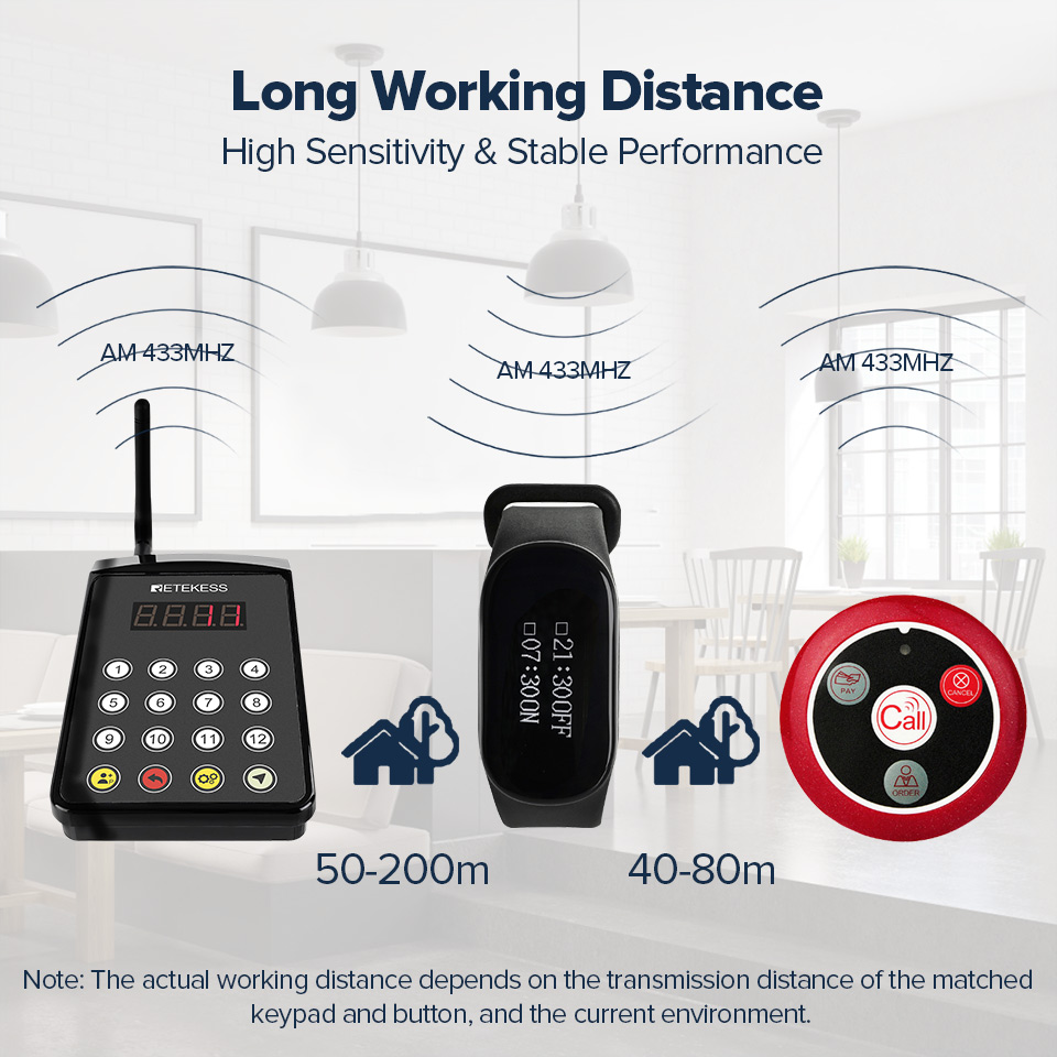 RETEKESS 1 Pcs Touch Keyboard Transmitter For TD154 Restaurant Pager Wireless Watch Pager System Kitchen Coffee Bar Hotel Club