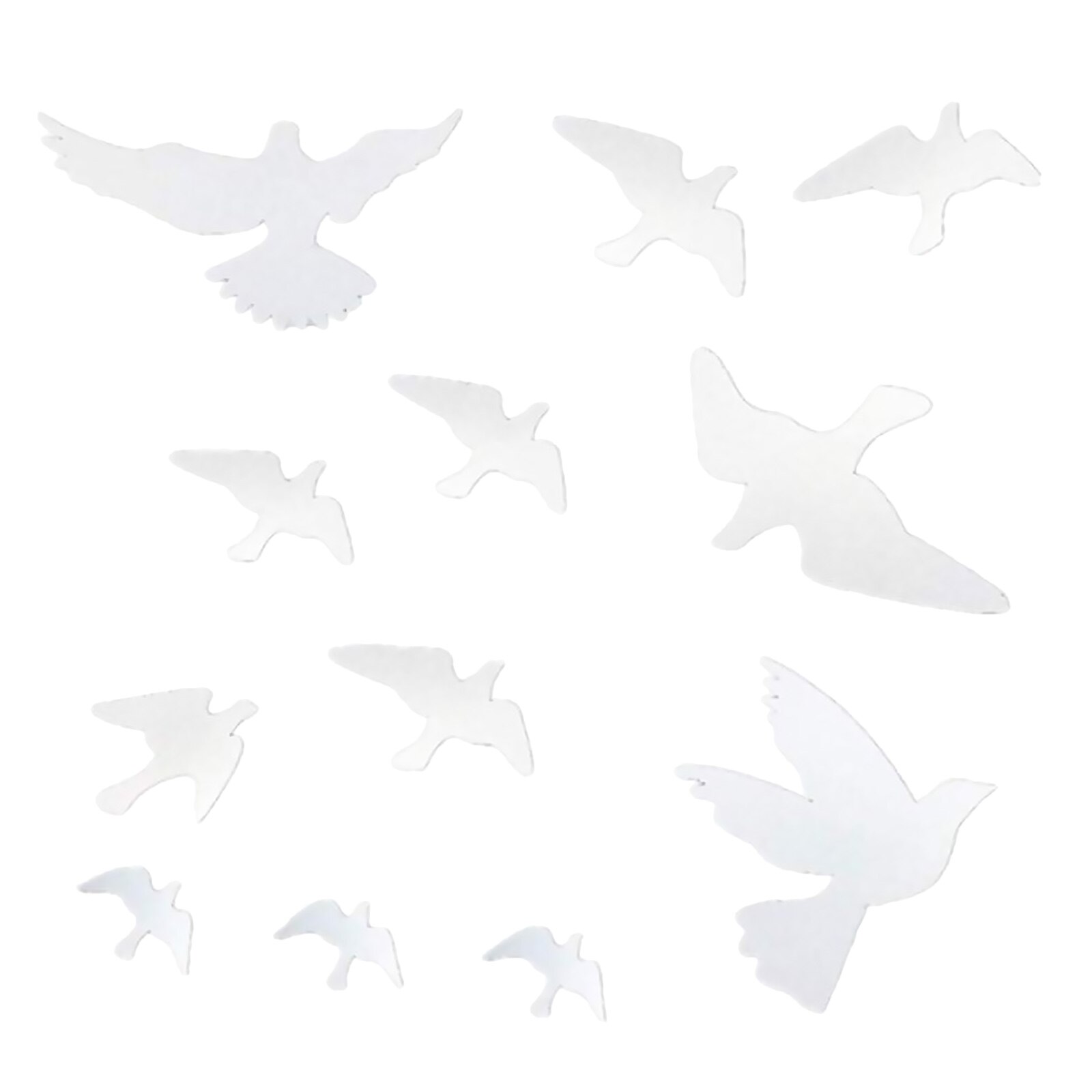 Window Alert Bird Stickers Set Anti-Collision Doors and Windows Glass Decor Self-Adhesive Silhouettes Window Clings Sticker: White