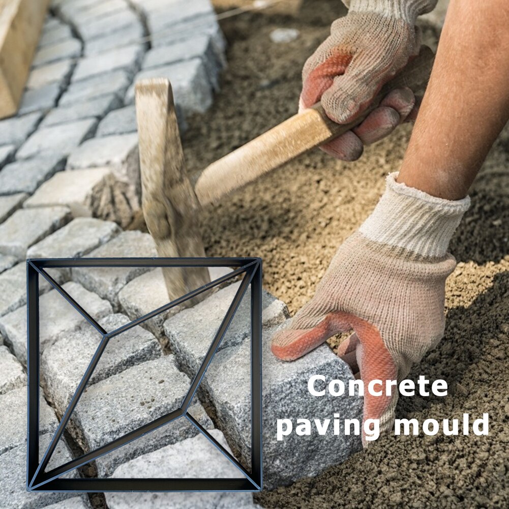 DIY Plastic Concrete Molds Lawns Path Maker Diamond-shape Route Cement Landscape Brick Molds for Garden Decoration