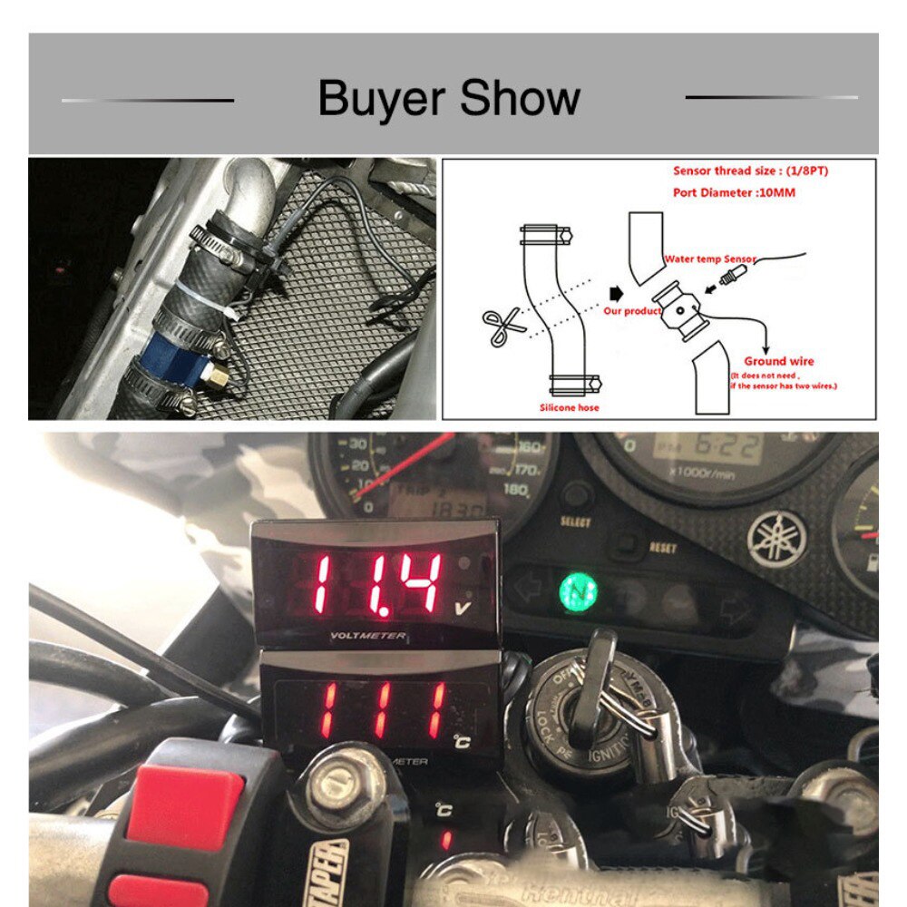Motorcycle Water Temperature Meter Gauge Liquid Crystal Digital Display Temperature Gauge FOR YAMAHA YZF R25 YBR 150 FZR 250 YZF