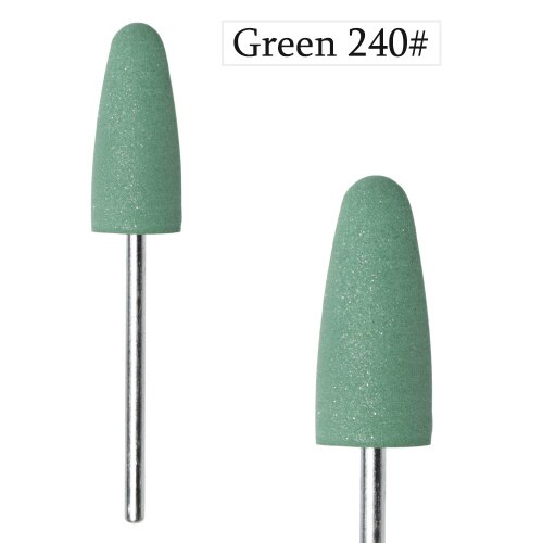 De taladros para uñas de goma de silicona de 8 colores para manicura, de 3/32 ", fresa pulidora para broca para uñas, herramienta de pulido de arena diferente, 1 Uds., TRGJ03: GJ03 Green