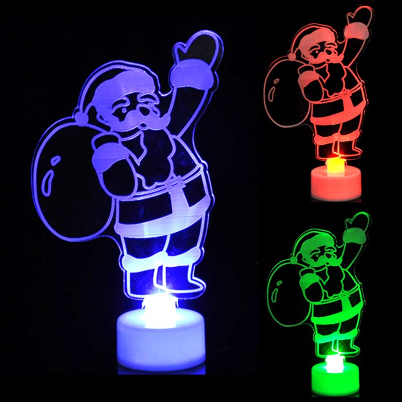 Santa LED Night Light Luminous Toys Kids Acrylic Christmas TreeToy Girls Boys Bedroom Decor Glow In The Dark Toys