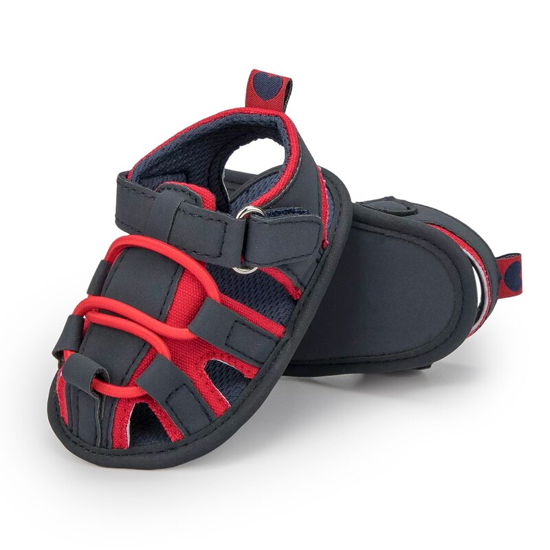 Sandales d'été pour bébé garçon et fille, chaussures de plage, en coton, plates, antidérapantes, semelle souple, pour les premiers pas de bébé de 0 à 18 mois
