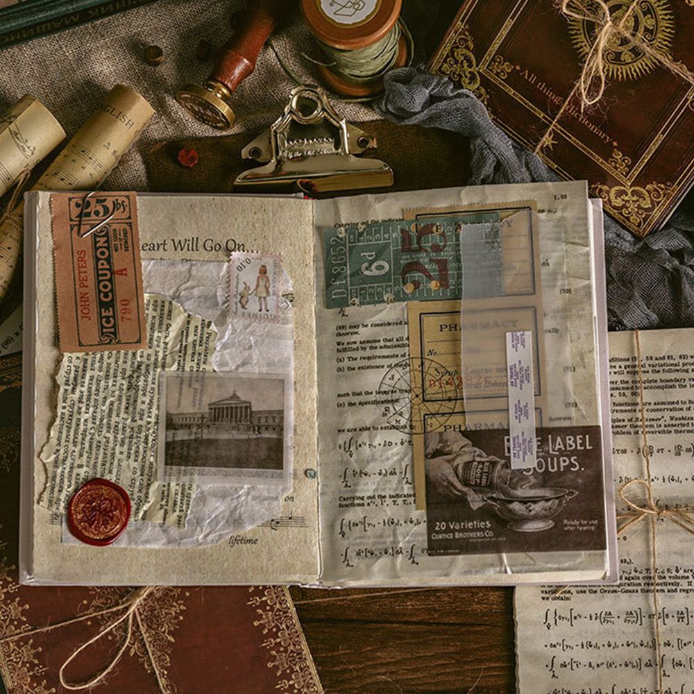 1SET Retro Medieval Book Pages Middle Ancient Book Collection Series Simulation Base Paper Scrapbook Background DIY Materials