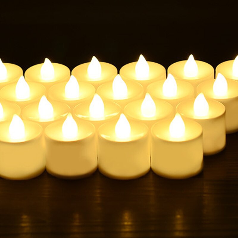12 Pièces Coloré LED À Piles Bougies chauffe-plat Sans Flamme Mariage Décor Accessoires bougie D'anniversaire électronique Décoration: warm white light