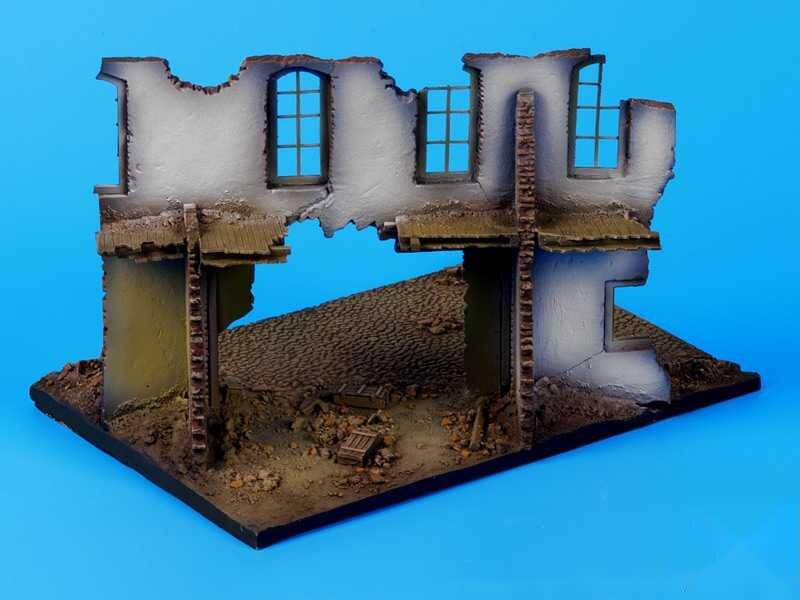 1/72 harz druckguss Szene Layout Requisiten Grau Modell schlicht Gebrochen Zauberstab Ruinen Webseite Plattform (14,5 x13x12)