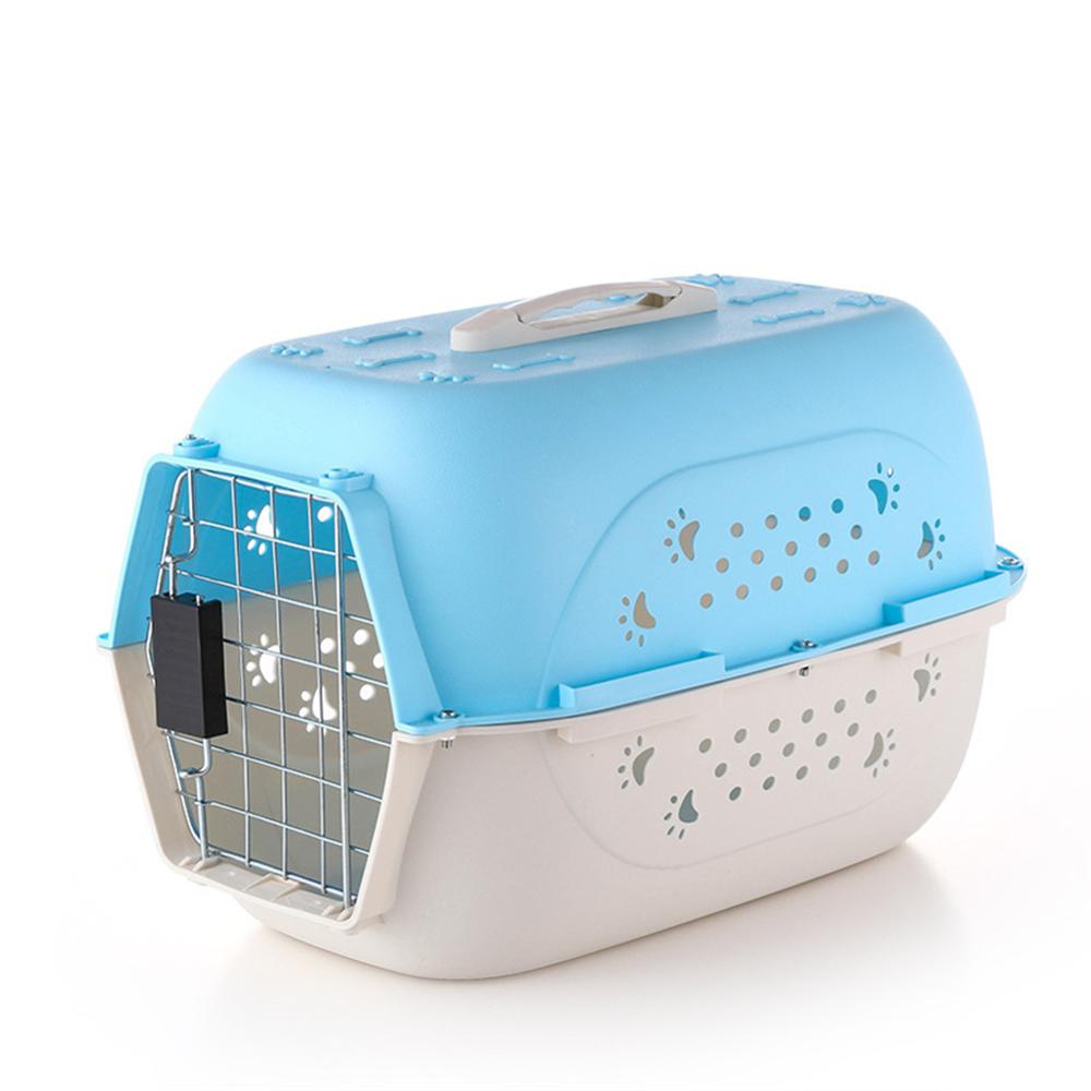 Carrier for Dogs Travel Pet Crate Portable Dog Cage Air transport Box Cage for Cat Breathable Outing Travel Luggage: blue