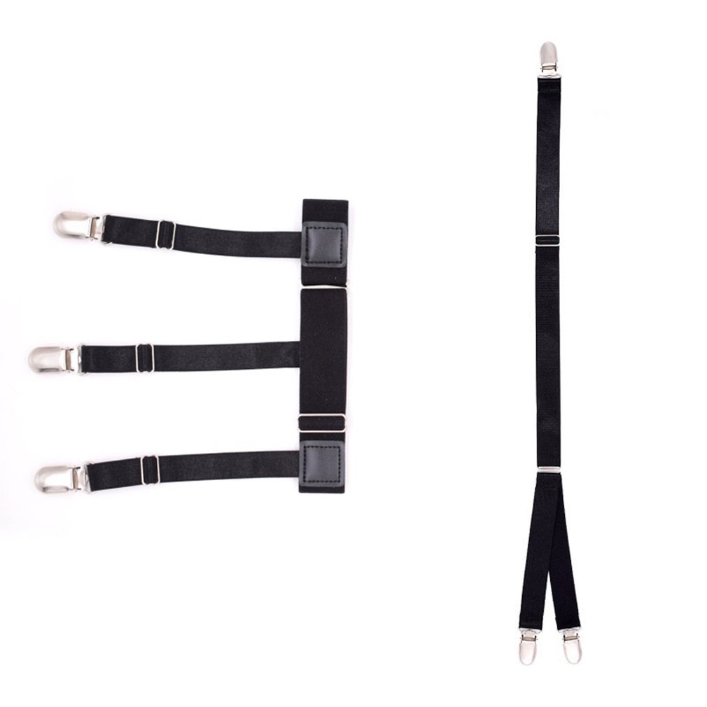 Europese Amerikaanse mannen Shirt Anti-Rimpel Been Ring Kousenband Clip Nylon Hoge Elastische Dikke Jarretellegordel Sc- J