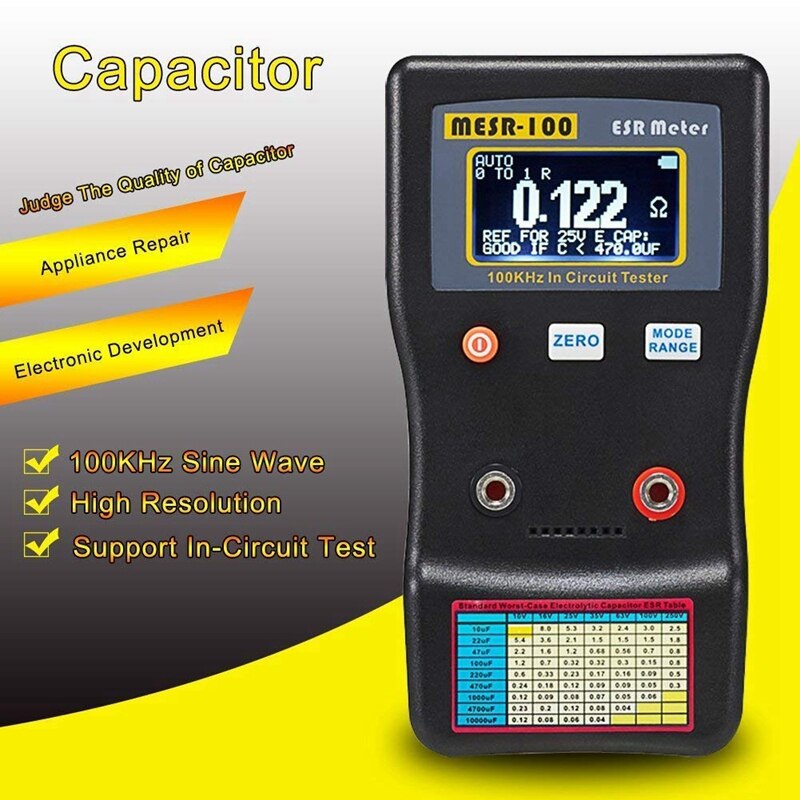 Mejor MESR-100 V2 bajo Ohm Meter MESR-100 ESR LCR capacitancia Ohm Meter de capacitancia condensador de resistencia Ci