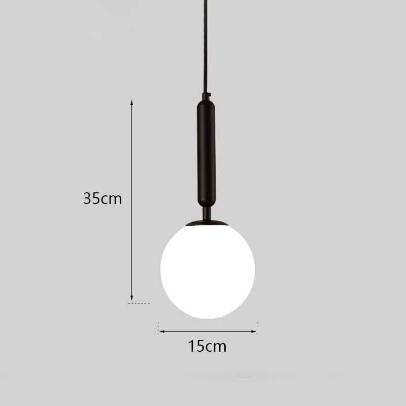 Nordiske led pendellamper glaskugle til soveværelse bar pendel iluminação sort guld globe hanglamp moderne pendel loftslampe: 4
