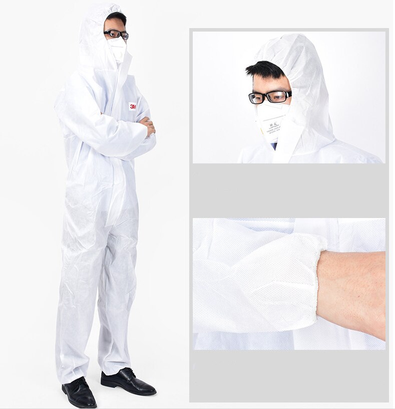 Unisex Sanitary Protection Jumpsuit Chemical Protection Clothing Zip Isolation Protective Coveralls Disposable