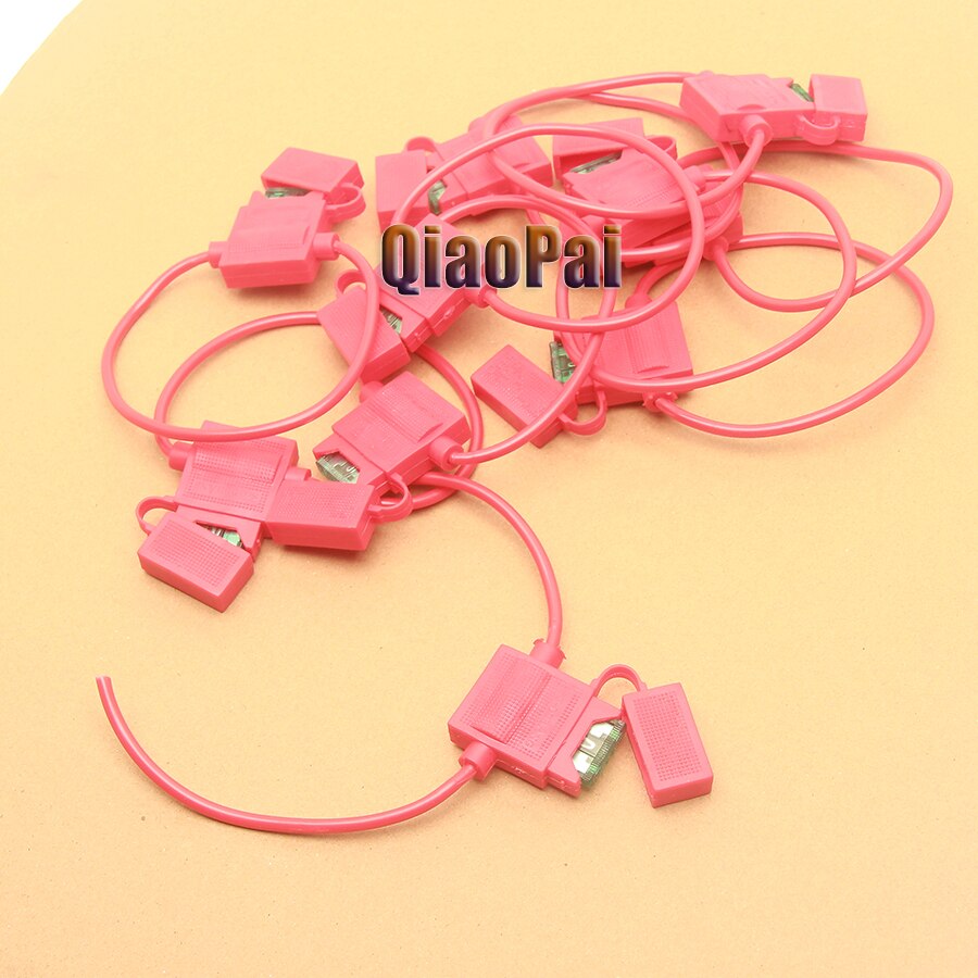 10PC Universal Car Waterproof Connector Fuse 5A10A 20A 25A 30A Red Link Wire Harness Auto Waterproof Fuse Holder for 12V 24V 36V