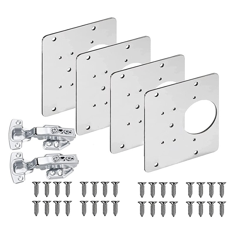 6er-Set Scharnier-Reparaturplatten Aus Edelstahl - Perfekt Für Möbel, Schränke & Schubladen