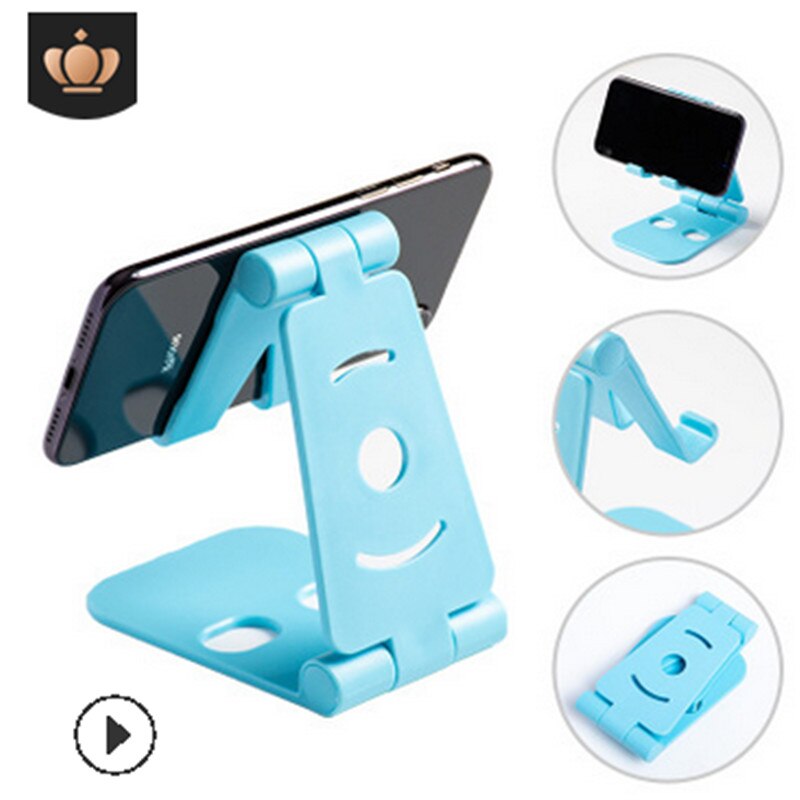 Portable Foldable Phone Holder Home Office Table Adjustable Tablet Desktops Stands Smartphone Mobile Phone Bracket for phone: Blue