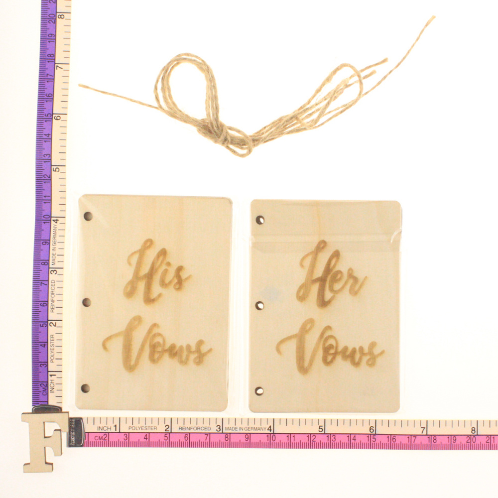 4 Uds./2 Sets de libros de votos de novio de la novia manual de madera cuaderno de voto para el compromiso del diario de la boda (Beige)