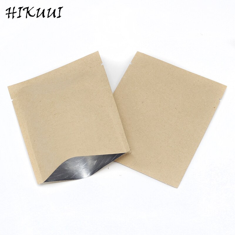 100 stk /200 stk kaffeposer varmeforsegling papir mylar pakkepose te kaffe kiks åben top kraftpapir aluminiumsfolie vandtæt pose