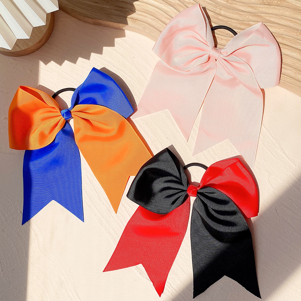 1 unidad de diademas con lazo grande de 6 pulgadas para niña, lazos elásticos para el cabello de Color sólido, cinta para el cabello con lazo, bandas de goma, decoración para la cabeza