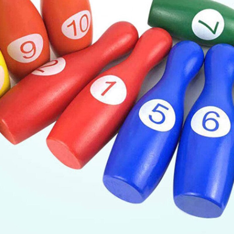 BMDT-Kids Wooden Digital Bowling Set Indoor And Outdoor Fun, For Toddlers, Kids