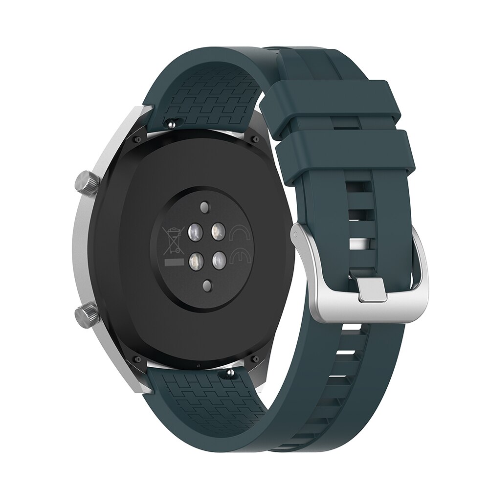 Sport silikone urbånd 22mm til huawei ur gt aktiv / klassisk ære magi hurtig frigivelse armbåndsrem til smart ur: Mørkegrøn