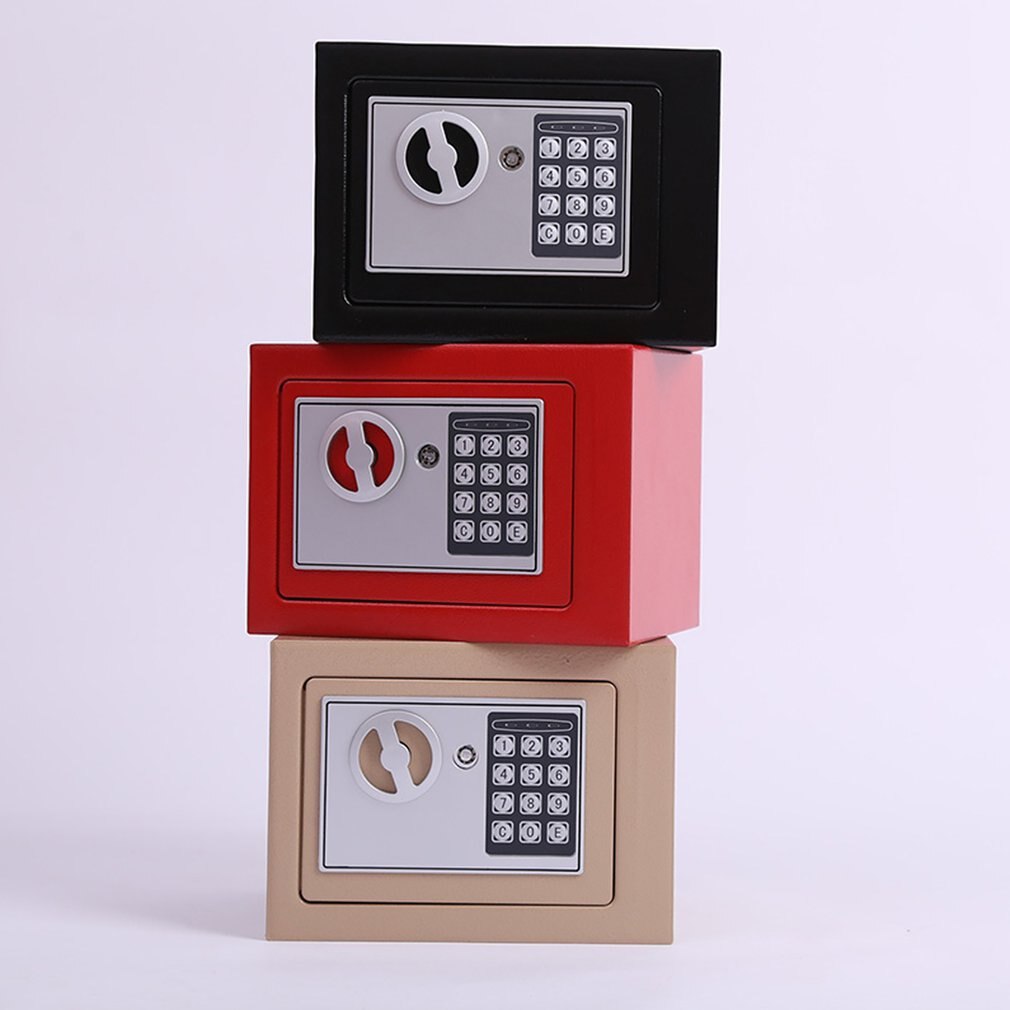 Household 17E Small Safe Mini Wall Safe Deposit Box Bedside Table Password With Lock Insurance Box
