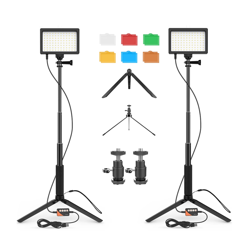 Jintu 2 Sets Studio Led Video Licht TL-96 96Pcs Led Video Light W/Stand Fotografie Verlichting Kit 5600K Dimbare Led Panel Lamp