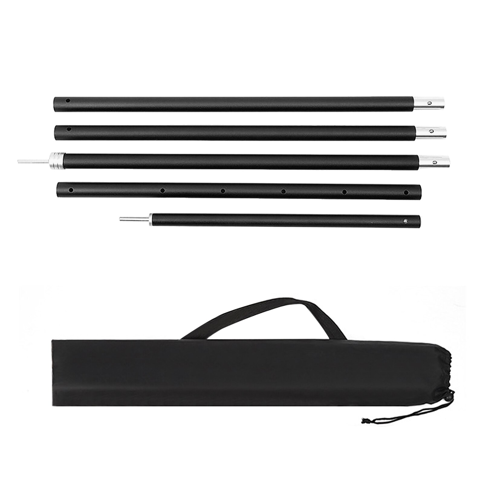 2.9m Awning Support Poles Lightweight Foldable Aluminum Tarp Poles Stands for Canopy Awning Shelter Frames Tent Accessories: black