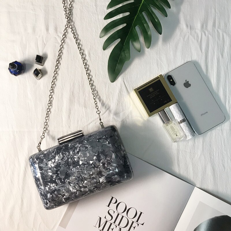Nova moda sacos de acrílico concha noite embraiagens pearlescent bolsa de ombro das senhoras caixa festa baile casamento bolsas bolsas bolsas