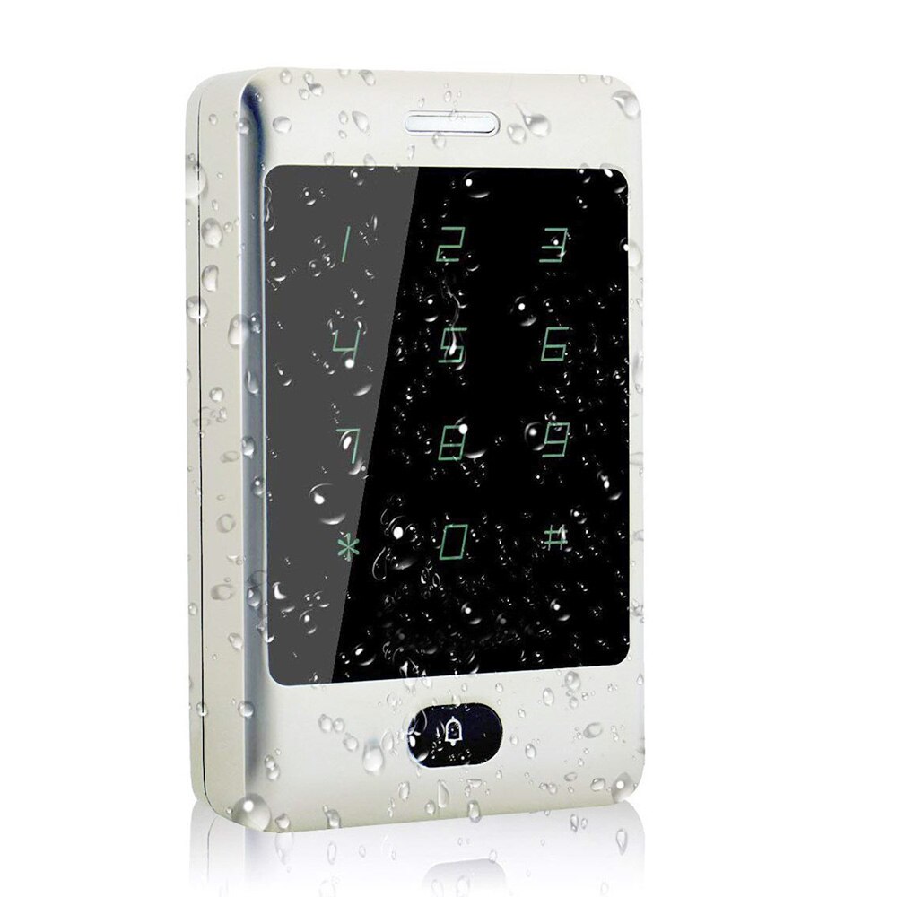 Standalone Access Control System 125KHZ RFID Keypad Metal Touch Waterproof IP65 Door Lock Security System WG26 input/output: AC silver