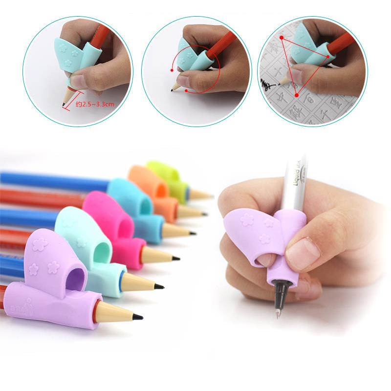 Skrivesaker skrive håndskrift korrigering lære leketøy barn barn finger stall holder silikon korrigering 3 stk korrigering