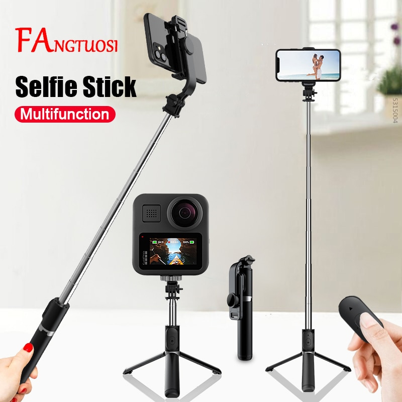 FANGTUOSI Bluetooth Selfie Stick Tripod Mini 4 in 1 Selfie Stick - 360° Rotation Stand for SmartPhones for Gopro Action Camera