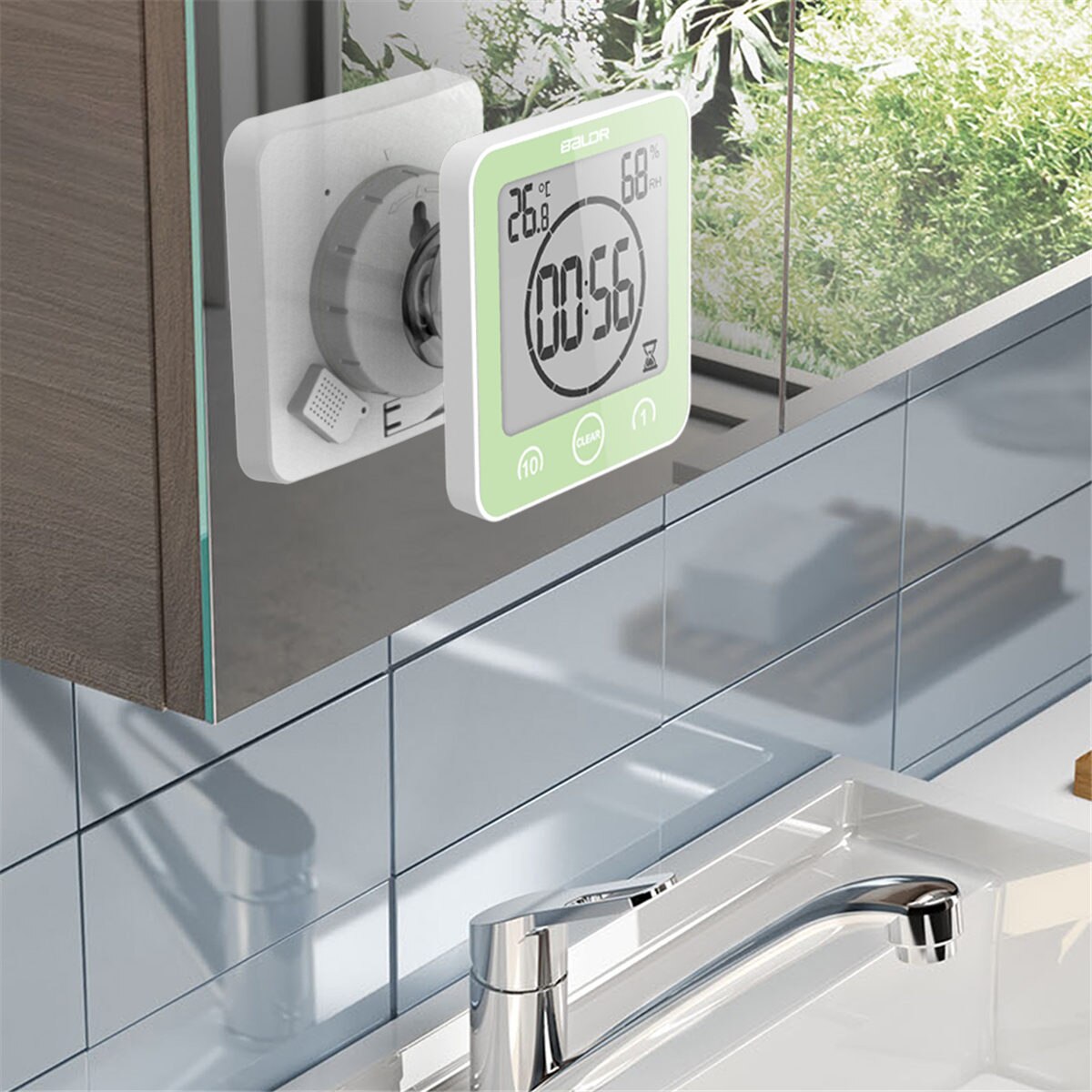Temporizador Digital LCD resistente al agua, reloj para ducha, temperatura, humedad, Cuenta atrás, , relojes colgantes para baño y ducha, temporizador