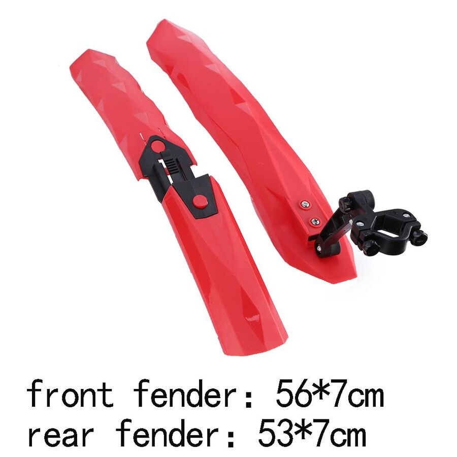 Guardabarros duraderos de 4 colores para bicicleta de montaña, guardabarros delantero y trasero con luz trasera LED, guardabarros, piezas para bicicleta