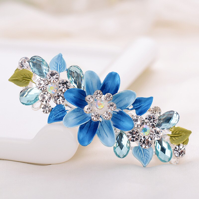 Altobefun Mode Kristal Haarspelden Voor Vrouwen Dames Meisjes Bloemen Hair Clips Elegante Sieraden Bridal Haarspeldjes AE013: 9