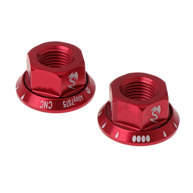 2pcs/bag Bicycle Hub Nut M10 Fixed Gear MTB Road Bike Screw Bolt Aluminum Alloy for Motorcycle Bicycle Bike: Rood