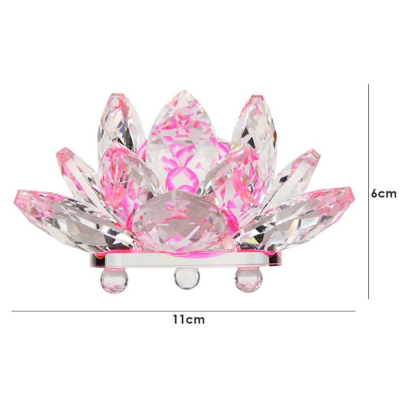 Suporte de vela de lótus transparente colorido cristal rack castiçal ornamento presente casa templo budista decoração: B