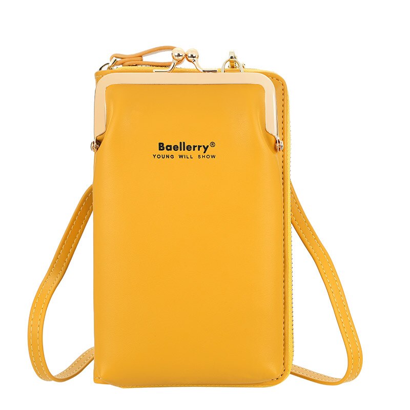 Baellerry Vrouwen Schoudertassen Multicolor Mobiele Telefoon Tassen Voor Vrouwen Effen Kleur Vrouwelijke Crossbody Tas Bolsa Messenger Handtas: yellow