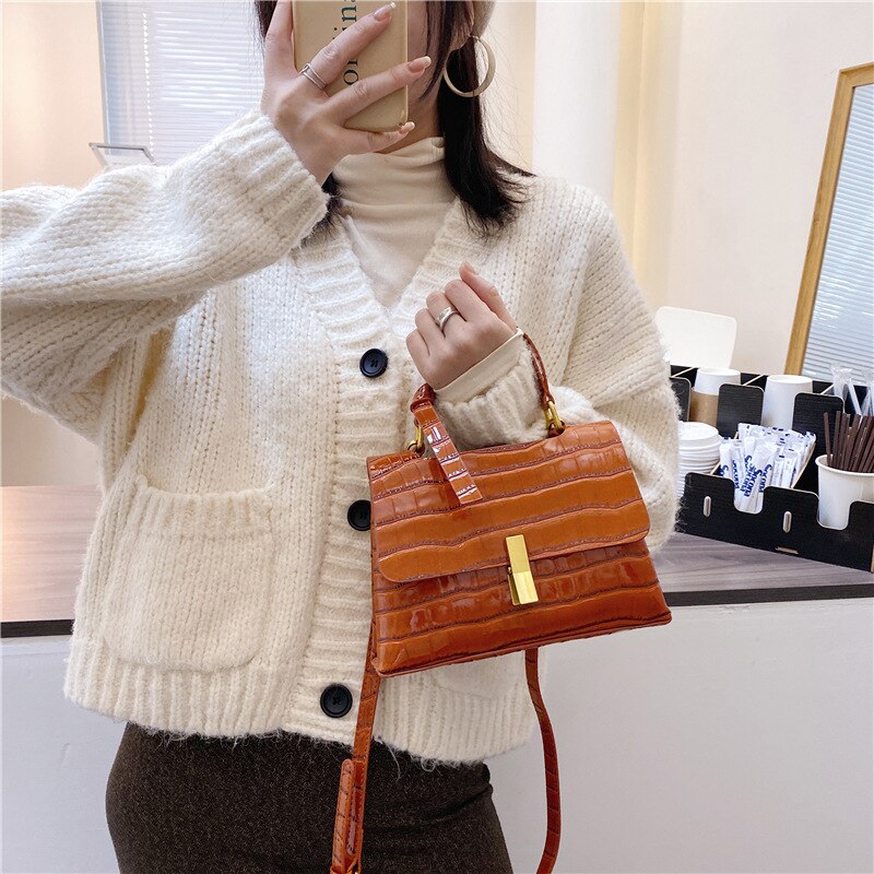 Vrouwelijke Schouder Bagwomen Handtassen Crossbody Tassen Dames Pu Leer: Bruin