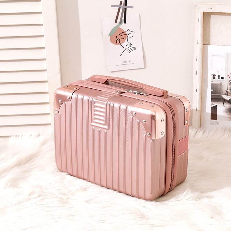 Schattige Roze Koffer Voor Vrouwen Populaire Reizen Trolley Case 14 Inches 30*15*24Cm: Default Title