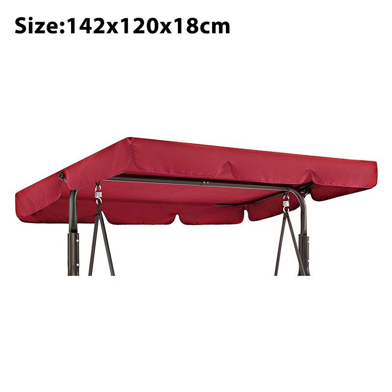 2/3 Seat Garden Swing Chair Canopy Cover Shade Sail Waterproof UV Resistant Outdoor Yard Hammock Tent Swing Top Cover NO Fade: red 2seats