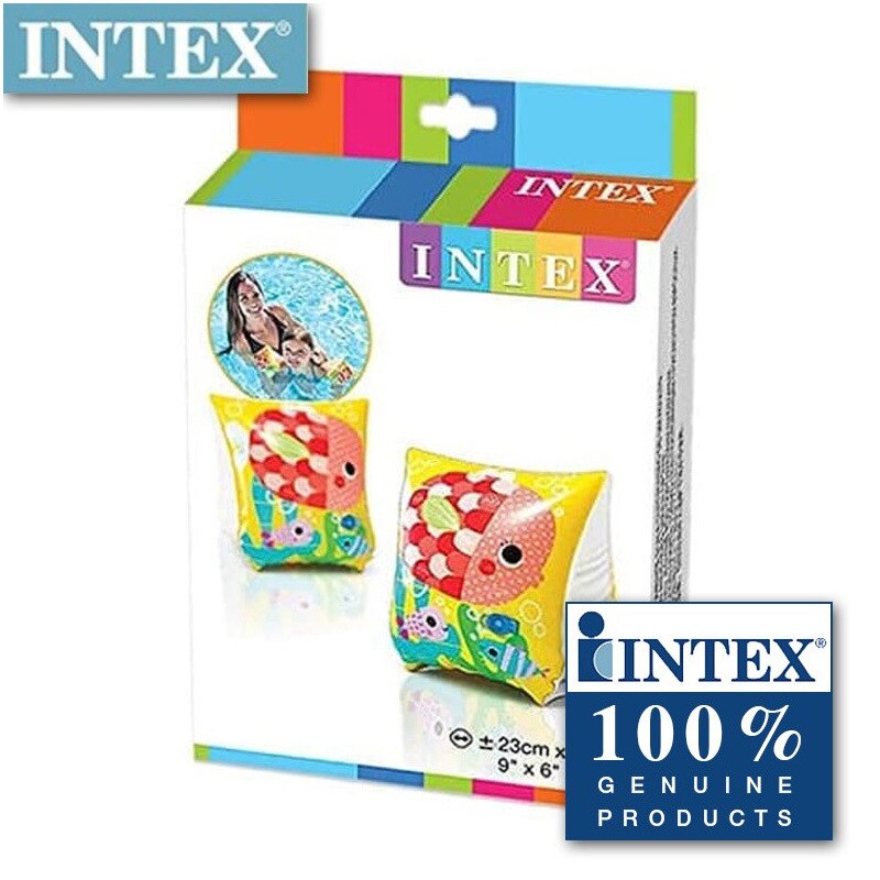 INTEX-manguitos para nadar para niños, mangas largas de seda blanca, equipo de natación, manga flotante, 3 a 6 años, 58652