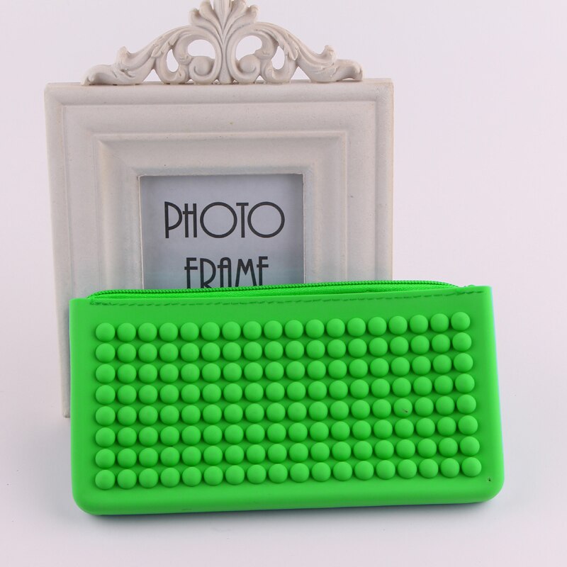 Praktische Unisex Siliconen waterdicht Lange Clutch Wallet Huishoudster's Casual Goedkope telefoon/Key/Portemonnees Potlood Tas voor studenten: GREEN