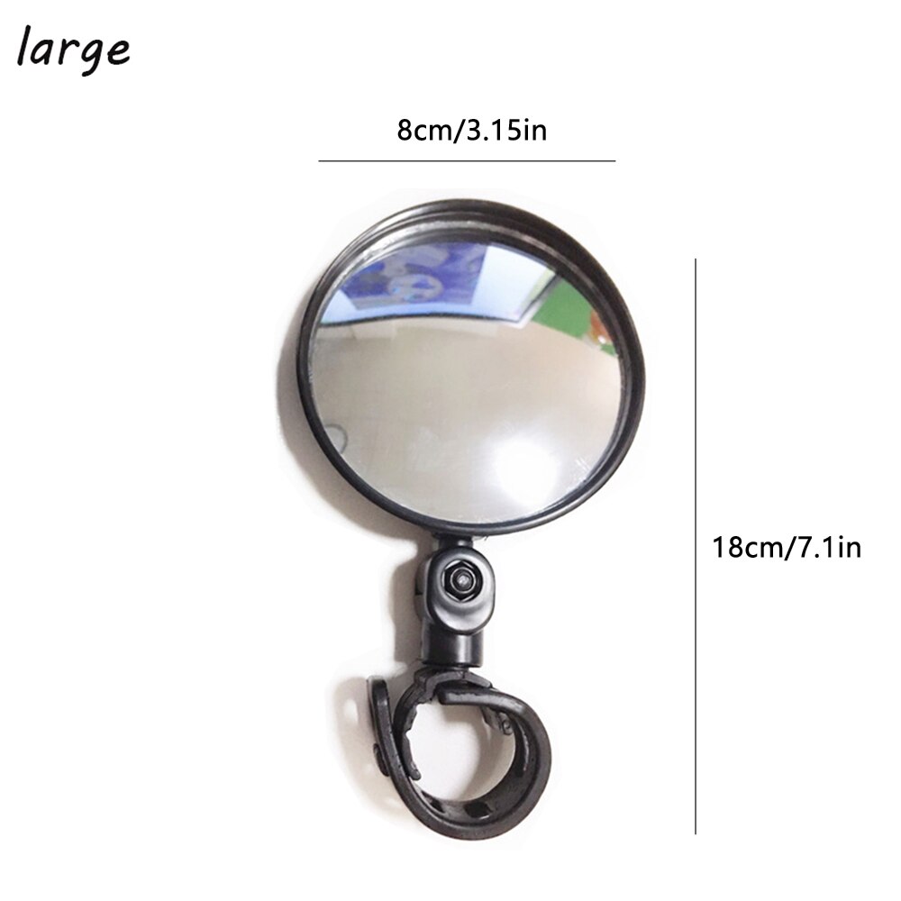 Scooter/Fiets Reflecterende Achteruitkijkspiegel, Verstelbare Groothoek Bolle Spiegel, Geschikt Voor Scooter, fiets, Mountainbike: Large glass mirror