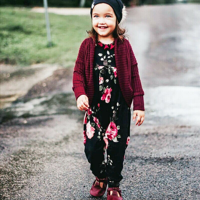 Peuter Kids Baby Meisje Gebreide Trui Vest Jas Lange Mouw Top Uitloper Meisjes Trui Top Kleding