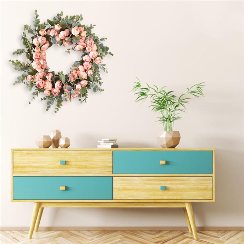 13.78in Künstliche Kranz Lebensechte die Seide Blume Kranz Hängen Kranz Für Hochzeit 35cm Tür Kranz Hause Dekoration Liefert