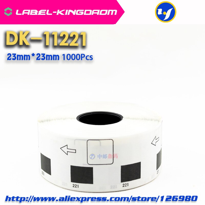 4 Refill Rolls Compatible DK-11221 Label 23mm*23mm 1000Pcs Compatible for Brother Label Printer QL-700/720 White Paper DK-1221
