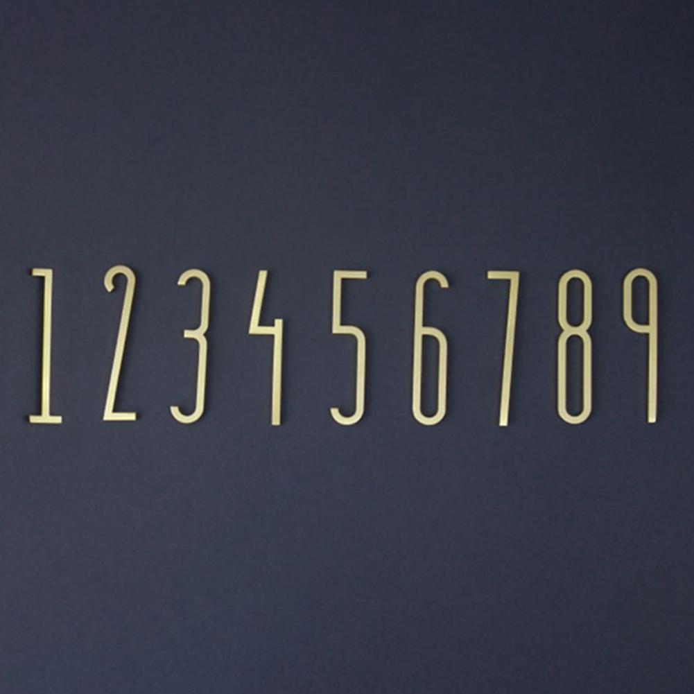 Address Number 3D Effect Wall Ornament Door Number 1-9 Brass Door Number for Apartment Number Sign
