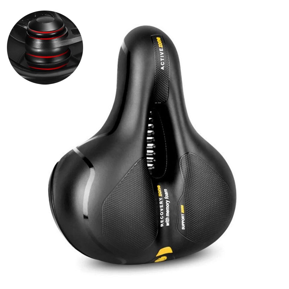 Sillín de bicicleta de GEL 3D para hombre y mujer, asiento grueso para bicicleta de montaña y carretera, hueco, transpirable, cómodo y suave: Yellow A